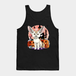 Fennec Fox Witch Pumpkin Halloween Tank Top